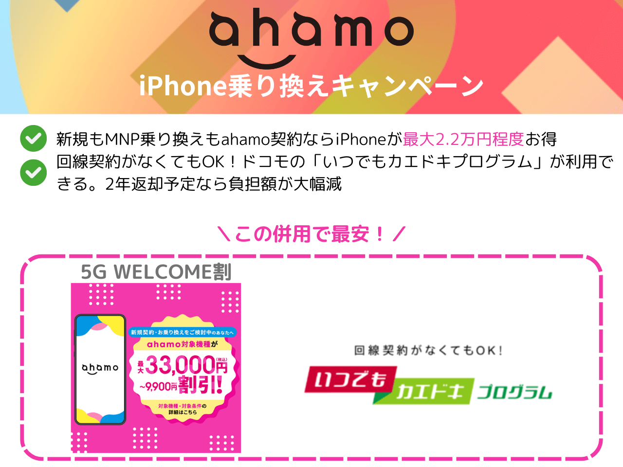 ahamoのiPhone乗り換えキャンペーン
