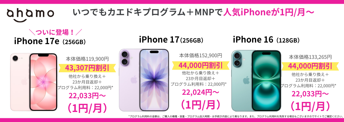 ahamoのiPhone乗り換えキャンペーン