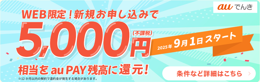 電力会社乗り換えにおすすめの新電力：3位 auでんきの特徴＋メリット＆デメリット