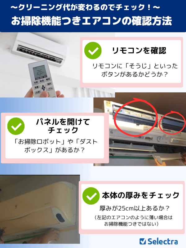 お掃除機能の見分け方