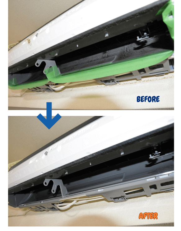 くらしのマーケットで頼んだエアコンクリーニングの内部 Before After