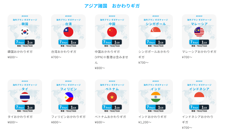 ecoco海外プラン