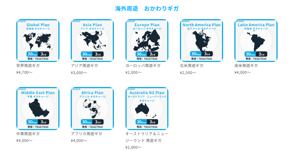 ecoco海外プラン