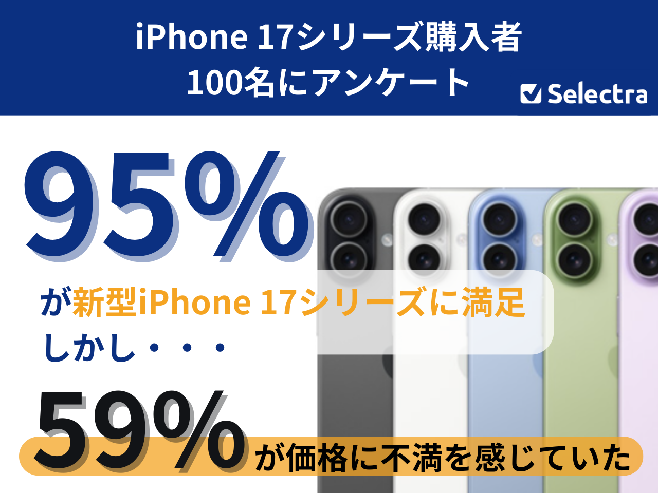 iPhone 17の正直な評価は？購入者100名調査で分かった満足度95％と価格