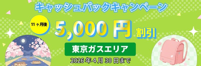 エルピオ都市ガスのおすすめポイント：都市ガス料金が断然安い、新規申込で5,000円電気代割引キャンペーン