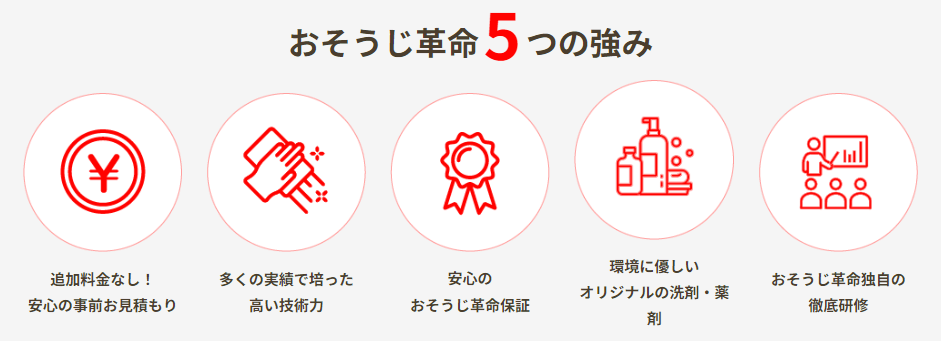 おそうじ革命の特徴&メリット:エアコンクリーニング・ハウスクリーニング