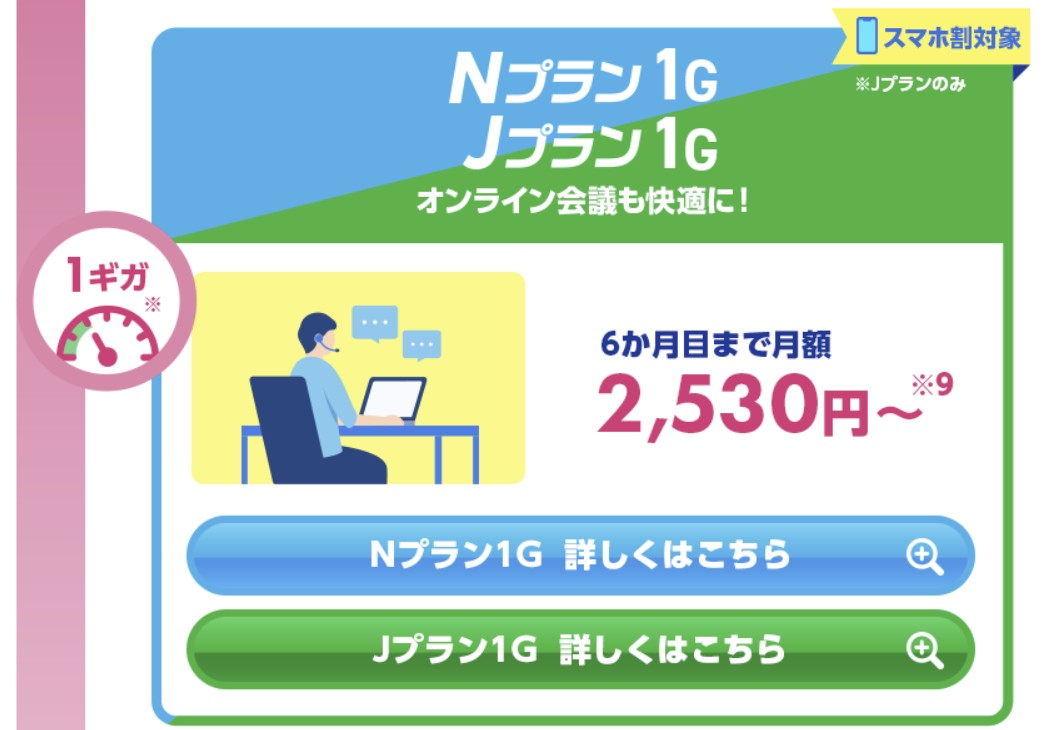 さすガねっとNプラン1G・Jプラン1G