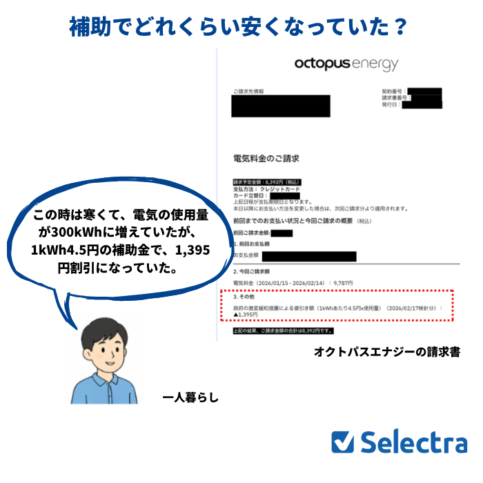 補助金で電気代いくら安くなっていた？