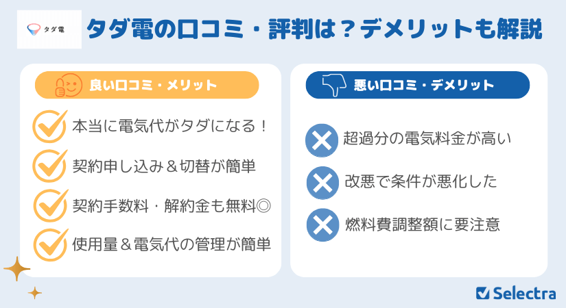 タダ電は怪しい？口コミ評判＆デメリット・なぜ無料なのか料金の仕組みと注意点も解説！