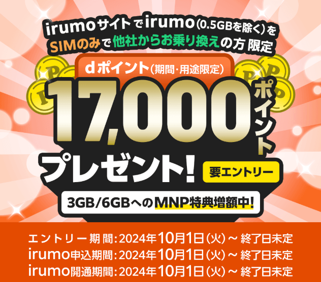 irumo新規契約キャンペーン