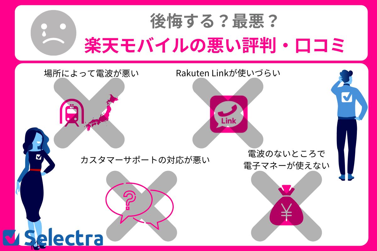 楽天モバイルの悪い評判まとめ