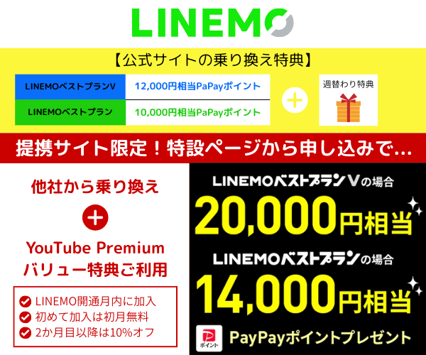 LINEMOの提携サイト限定キャンペーン