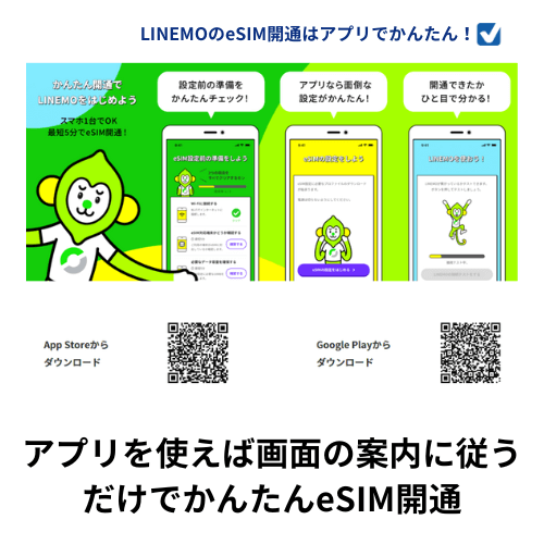 LINEMOかんたんeSIM開通アプリ
