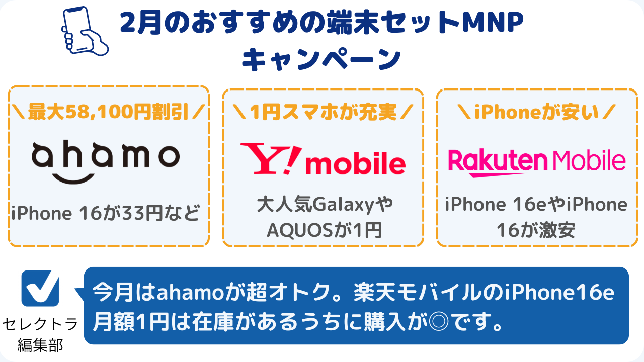 2月おすすめの端末セットキャンペーン