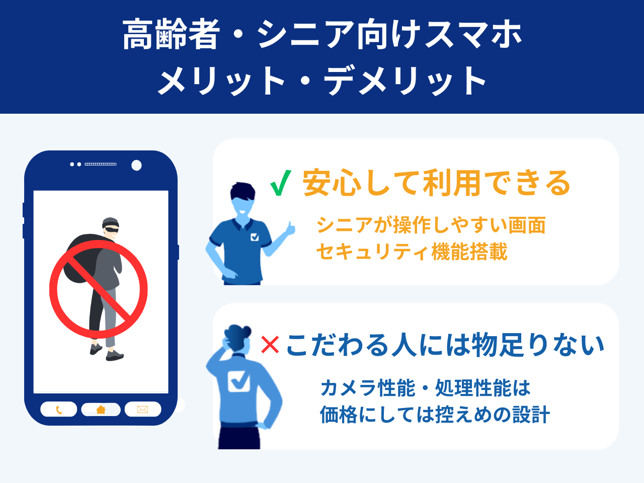 高齢者・シニア向けスマホのメリットとデメリット