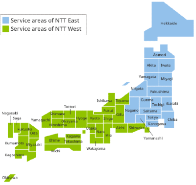 NTT West / NTT East Service Area