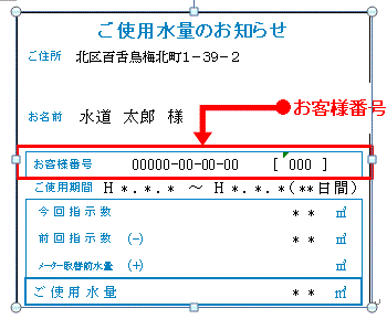 堺市の検針票の見本