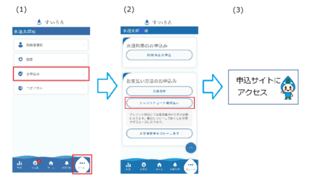 アプリ「すいりん」の申し込み画面