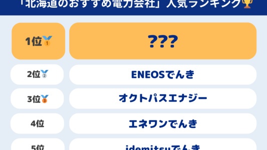 北海道のおすすめ電力会社💡300人が選んだ契約したい新電力:電気料金が安いランキングも掲載