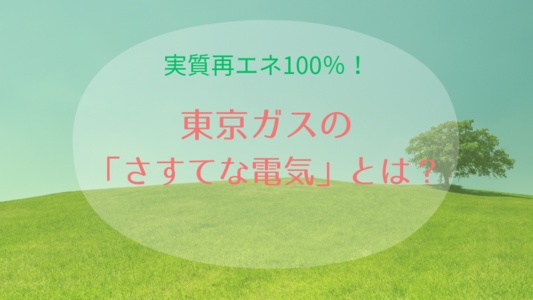 実質再エネ100%、東京ガスの「さすてな電気」って？