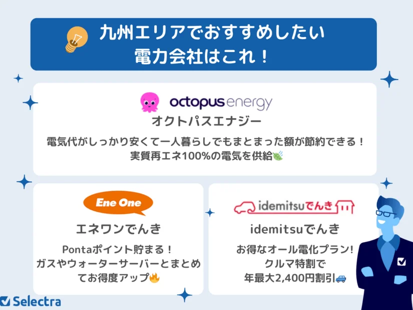 九州のおすすめ電力会社＆電気料金比較ランキング！安い新電力はどこ？
