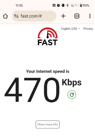 デニーズWiFi速度測定結果