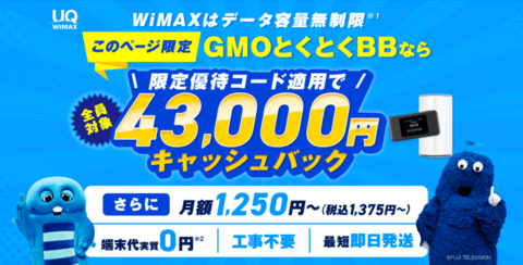 GMOとくとくBBWiMAX公式サイト
