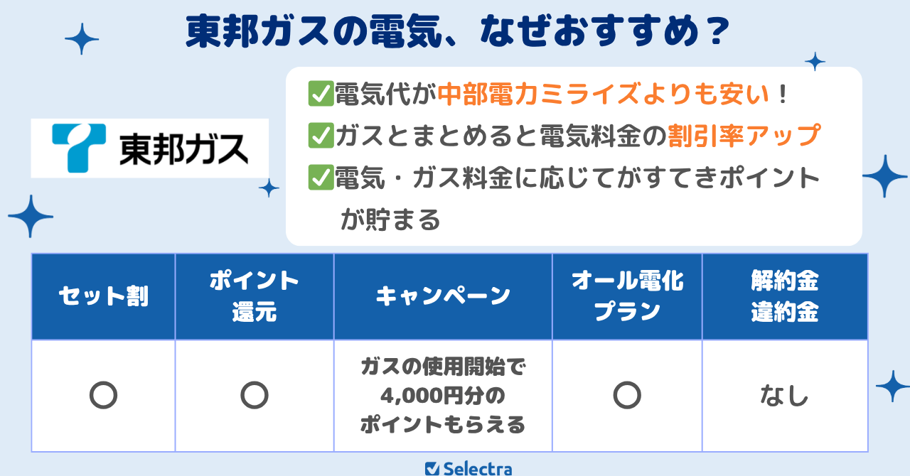 お得さと安心が両立できる東邦ガスの電気