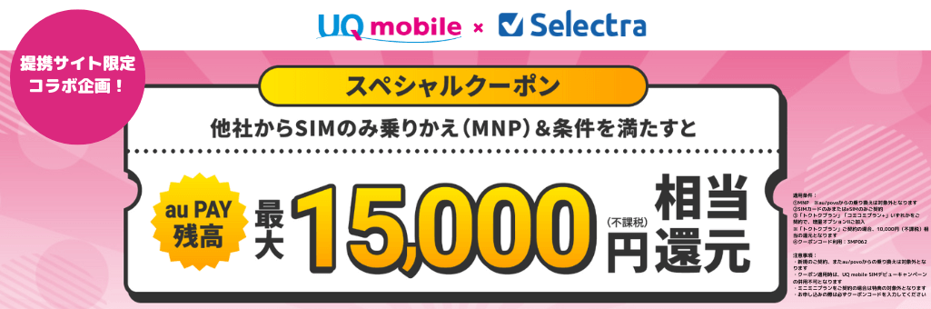 UQモバイル提携サイト限定キャンペーン