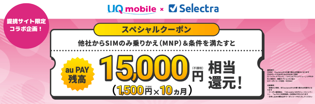 UQモバイル提携サイト限定キャンペーン