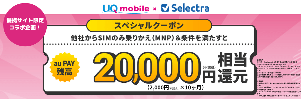 UQモバイル提携サイト限定キャンペーン