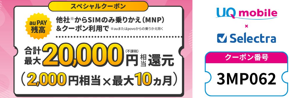 UQモバイル提携サイト限定キャンペーン
