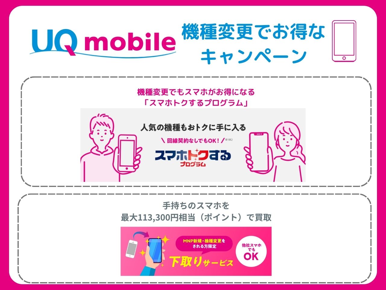 UQモバイルの機種変更がお得なキャンペーン