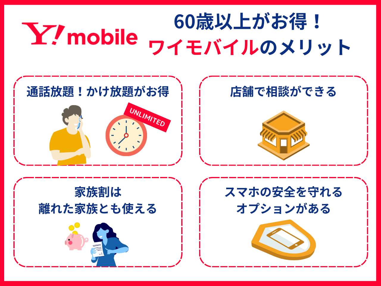 60歳以上がワイモバイルを利用するメリット